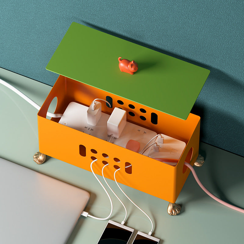 Creative Cartoon Big Feet Power Socket Data Cable Wire Storage Box Stylish Office Desktop Organizer