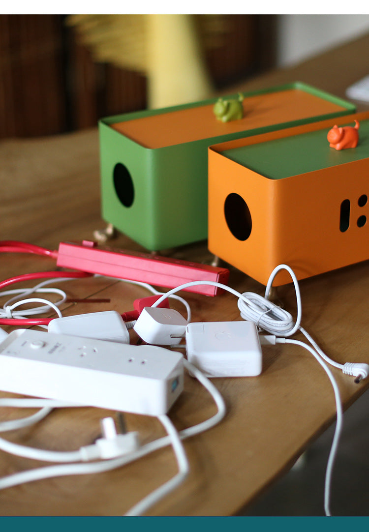 Creative Cartoon Big Feet Power Socket Data Cable Wire Storage Box Stylish Office Desktop Organizer