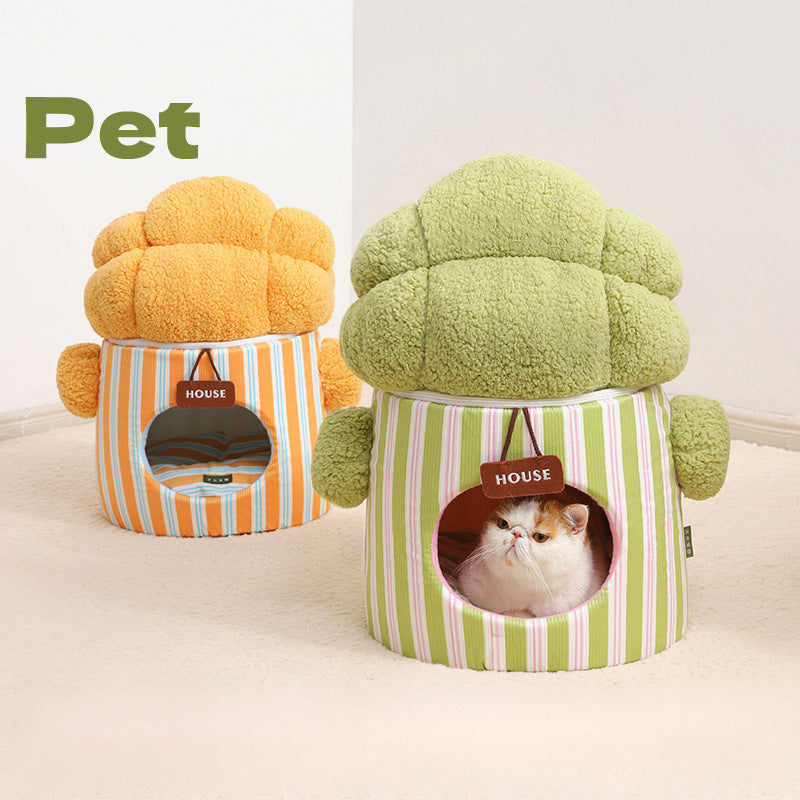 Cauliflower Tree Hole Nest Three-dimensional Enclosed One Dual-purpose Small Dog House Creative Cat House